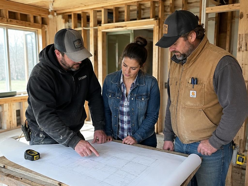 Our remodeling team reviewing plans